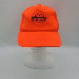 Vintage Herradura‎ Ranch Cotulla Texas Hunting Orange SnapBack Hat Youngan Cap